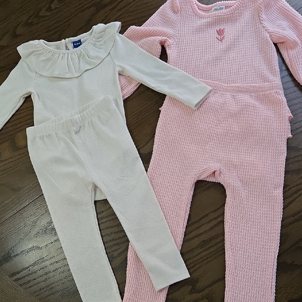 Okie Dokie Cream and Pink Kids Matching Set